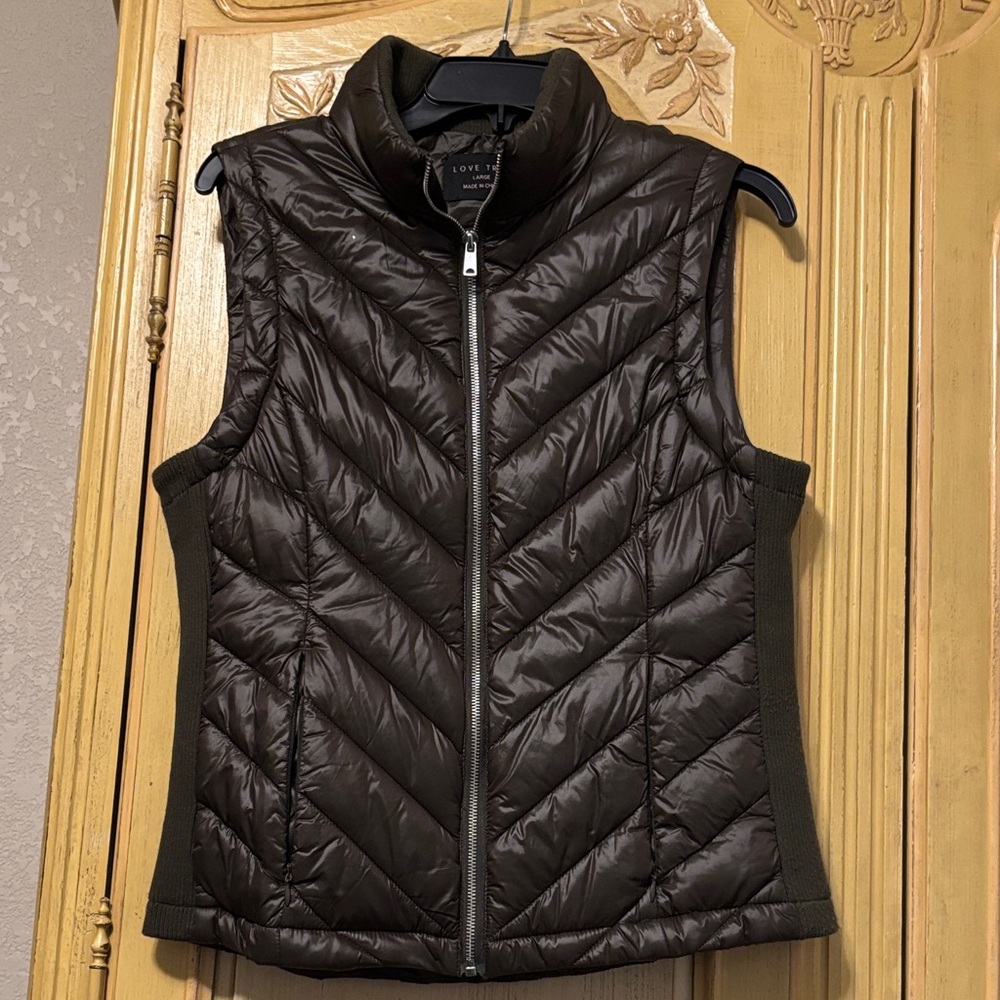 Love Tree Dark Brown Quilted Vest